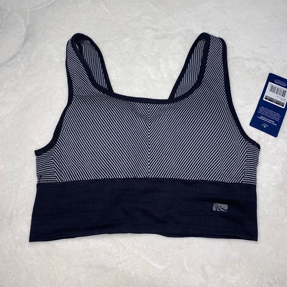 Marika Sport Bra Black Striped Size Small